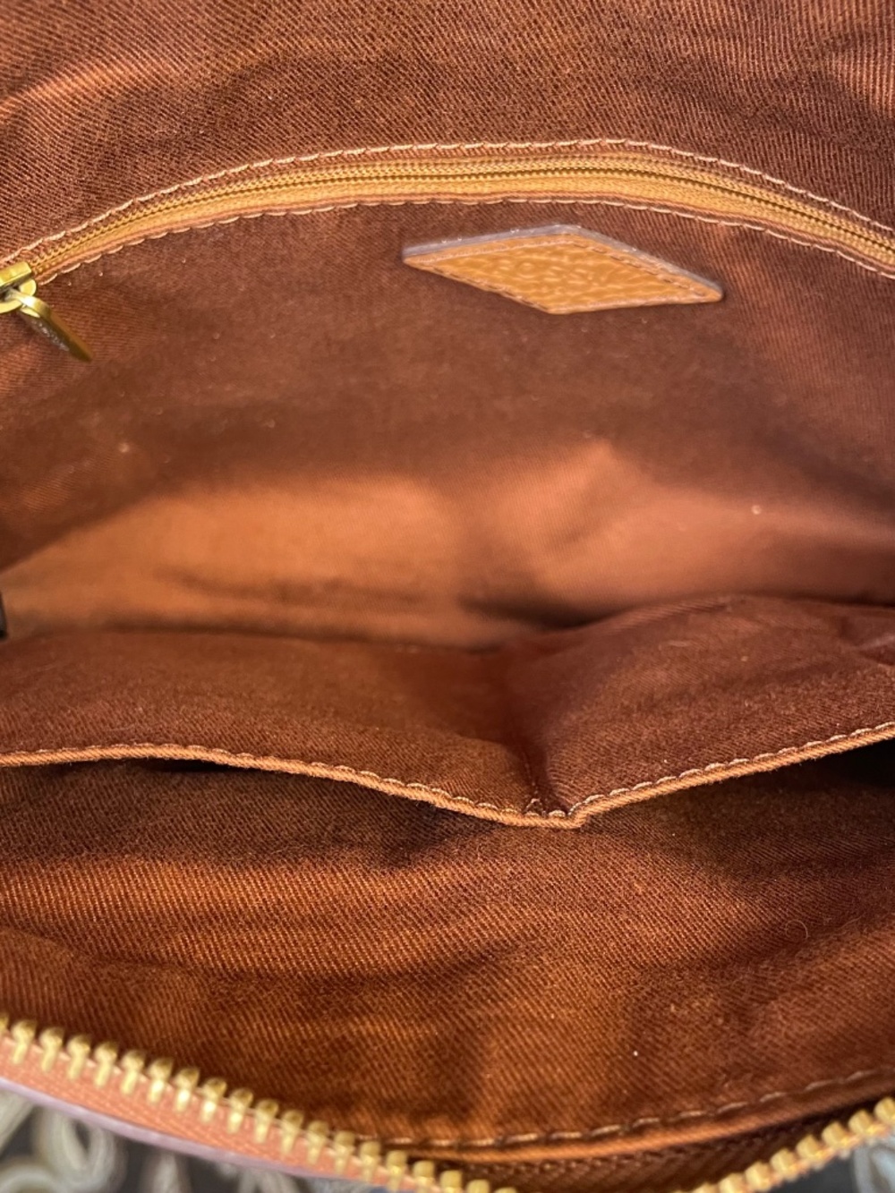 FOSSIL Kinley Pocket Crossbody Bag Leather Colorblock Brown Black Minimalist - Picture 10 of 13